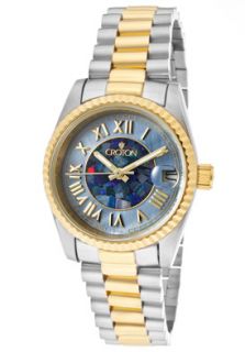 Croton CN207190TTOP  Watches,Womens Entrepeneur Mosaic Opal/Blue MOP Dial Two Tone, Luxury Croton Quartz Watches