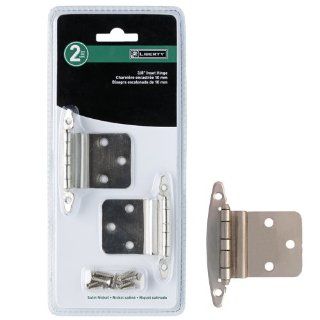 Liberty H00930L SN U 3/8 Inch Inset Hinge without Spring, 2 Pack   Cabinet And Furniture Back Plates  
