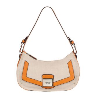 Fiorelli Janine Small Zip Top Shoulder Bag   Orange/Canvas Mix      Womens Accessories