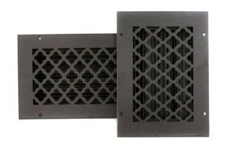 6 x 6 Cast Iron Look Tuscan Ceiling and Wall Registers with Damper (Powder Coated Black)   Heating Vents  