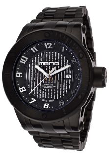 Mana 1103 A IPB 11  Watches,Mens Black IP Steel Case Automatic Black Textured Dial Black IP Stainless Steel Bracelet, Casual Mana Automatic Watches
