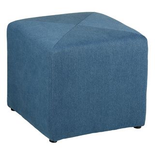 Cortesi Home Americana Denim Fabric Cube Ottoman