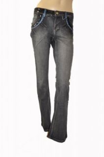 Newport News Black Stonewashed Jeans with Rhinstone and Sequins
