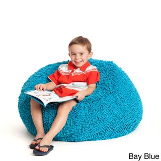Shag Shag Plush Furniture Bean Bag Blue Size Small