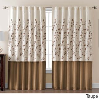 Sidney Embroidered Panel Sidney Embroidered Color Block 84 Inch Curtain Panel Taupe Size 54 x 84