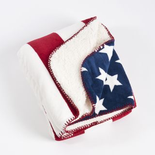 Us Flag Design Sherpa Throw Banket