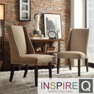 Inspire Q Geneva Tan Linen Wingback Hostess Chairs (set Of 2)