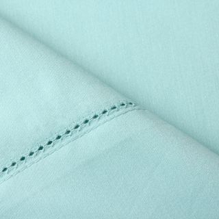 Elite Home Products, Inc 400 Thread Count Sedona Cotton Rich Solid Sheet Set Aqua Size Twin