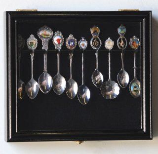 10 Spoon Display Case Cabinet Holder Rack Wall Mounted  Black Finish  Sports Related Display Cases  Sports & Outdoors