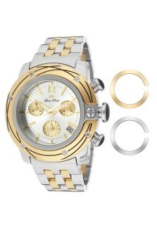 Glam Rock GR31119D  Watches,Womens Lady SoBe Chronograph White Diamond (0.045 ctw) Silver Dial Two Tone, Chronograph Glam Rock Quartz Watches