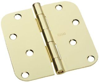 Stanley Hardware RD758Fp 4" X 4" Bulk Assembled 5/8" Radius Residential Hinge Flush Pin in Bright Brass   Door Hinges  