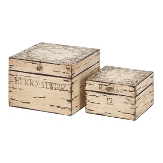 2 piece Decorative Wood Box Set