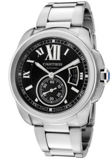 Cartier W7100016  Watches,Mens Calibre De Cartier Automatic Black Dial Stainless Steel, Luxury Cartier Automatic Watches