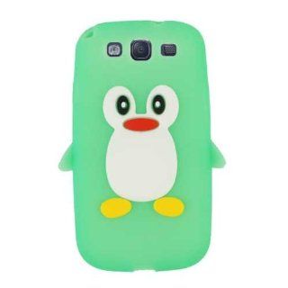 Cell Armor I747 NOV C14 GR Hybrid Novelty Case for Samsung Galaxy S III I747   Retail Packaging   Green Penguin Cell Phones & Accessories