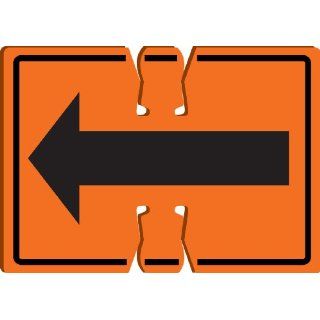 Accuform Signs FBC748 Plastic Traffic Cone Top Warning Sign, Legend "RIGHT ARROW/ LEFT ARROW PICTORIAL", 10" Width x 14" Length x 0.060" Thickness, Black on Orange
