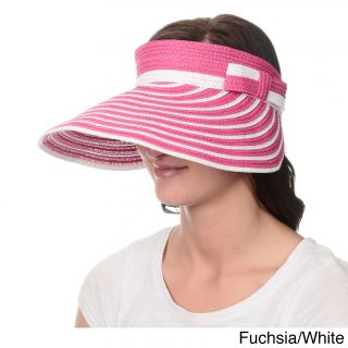 Magid Magid Hats Womens Striped Roll up Sun Visor Pink Size One Size Fits Most