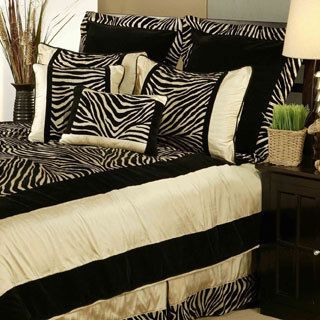 Sherry Kline Sherry Kline Zuma 7 piece Comforter Set Black Size Queen