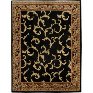 Pasha Collection Floral Traditional Black Ivory 33 X 5 Area Rug