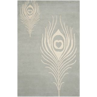 Safavieh Handmade Soho Grey/ Ivory New Zealand Wool/ Viscose Rug (36 X 56)