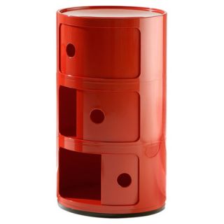 Kartell Componibili Round Three Doors 4967 Color Red