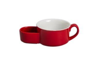 BIA 402453+767 Cracker and Soup Bowl, 15 Ounce, Red and White Soup And Cracker Mug Kitchen & Dining