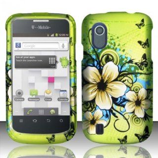 For ZTE Concord V768 (T Mobile) Rubberized Design Cover Case   Hawaiian Flowers Cell Phones & Accessories