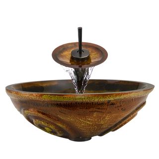 Polaris Sinks P016 Oil Rubbed Bronze Bathroom Ensemble (vessel Sink, Waterfall Faucet, Pop up Drain)