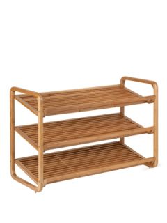 3 Tier Deluxe Bamboo Shoe Rack by HCD Storage