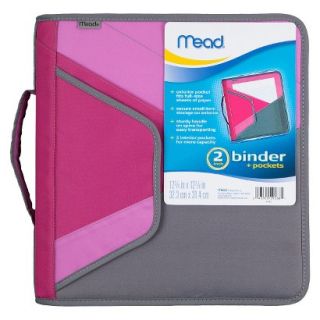 Mead Sewn Zip Binder with Handle   Pink (2)