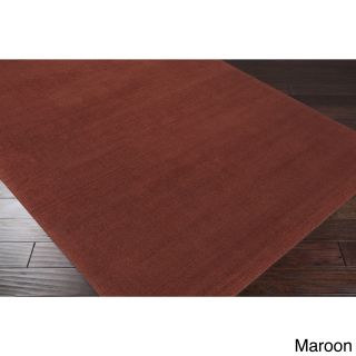 Surya Carpet, Inc. Hand loomed Rebecca Solid Casual Area Rug (8 X 11) Burgundy Size 8 x 11