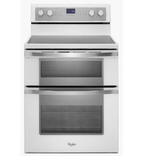 Whirlpool WGE755C0BH 30" White Electric Smoothtop Double Oven Range   Convection Appliances