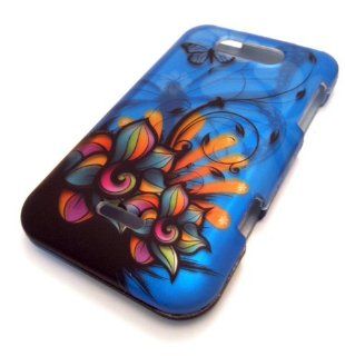 LG Motion MS770 4G Blue Flower Carnival Design PROTECTOR HARD Case Cover Skin Protector Metro PCS Cell Phones & Accessories