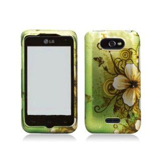 Green Flower Hard Cover Case for LG Motion 4G MS770 Cell Phones & Accessories