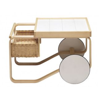 Artek Tea Trolley 900 Serving Cart 990 900 Top Tile Finish White