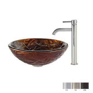 Kraus Dryad Glass Vessel Sink And Ramus Faucet