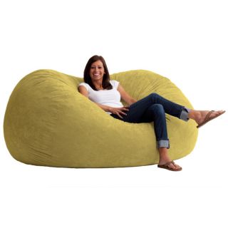 Comfort Research Fufsack Memory Foam Microfiber 6 foot Xl Bean Bag Chair Tan Size Extra Large