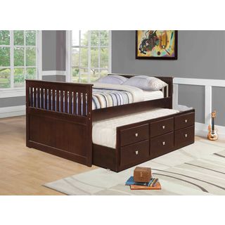 Donco Kids Donco Kids Mission Captains Trundle Full size Bed Cappuccino Size Full