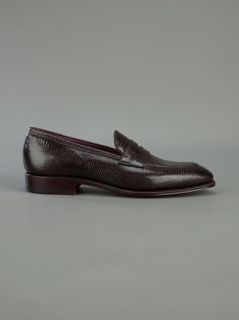 Carmina Shoemaker Lizard Skin Loafer