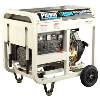 Pulsar Products 7,000 watt Diesel Powered Portable Generator With Electric Start And Open Frame