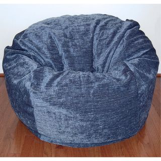 Ahh Products Navy Chenille 36 inch Wide Washable Bean Bag Chair Blue Size Large