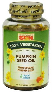 Health From The Sun   100% Vegetarian Pumpkin Seed Oil   90 Vegetarian Softgels