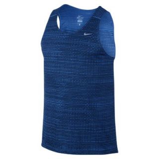 Nike Miler Printed Sleeveless Mens Running Shirt   Hyper Cobalt
