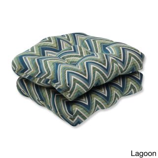 Pillow Perfect Wicker Seat Cushion With Sunbrella Chevron Fabric (set Of 2)