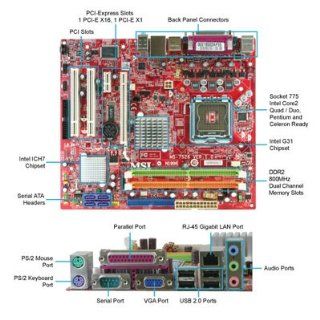 MSI G31M3 F Socket 775 DDR2 MS 7528 Motherboard Electronics