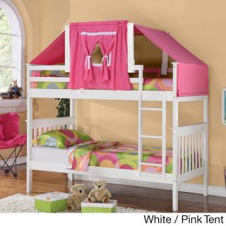 Donco Kids Mission Twin size Bunk Bed And Tent Kit Pink Size Twin