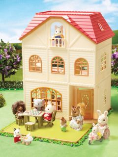 Oakwood Home & Living Room  Set with Caramel Cat Family by Calico Critters