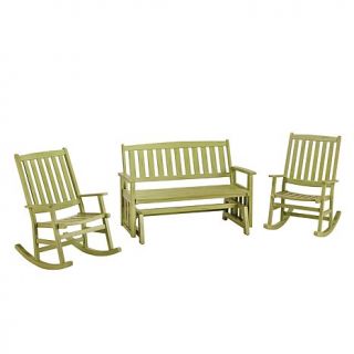 Bali Hai Outdoor Bench and Chairs Set   Limeade