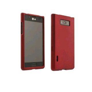 Rubberized Protective Shield for LG Splendor US730, Venice (Red) Cell Phones & Accessories