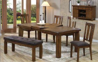 Dining Table with Butterfly Leaf in Rustic Oak Finish #AD 91450  