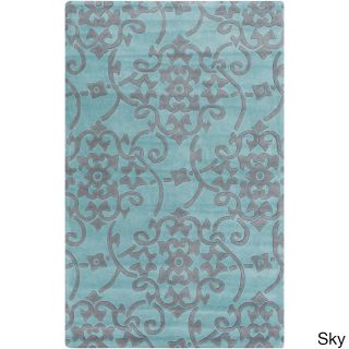 Surya Carpet, Inc. Hand tufted Floral Contemporary Area Rug (9 X 13) Blue Size 9 x 13